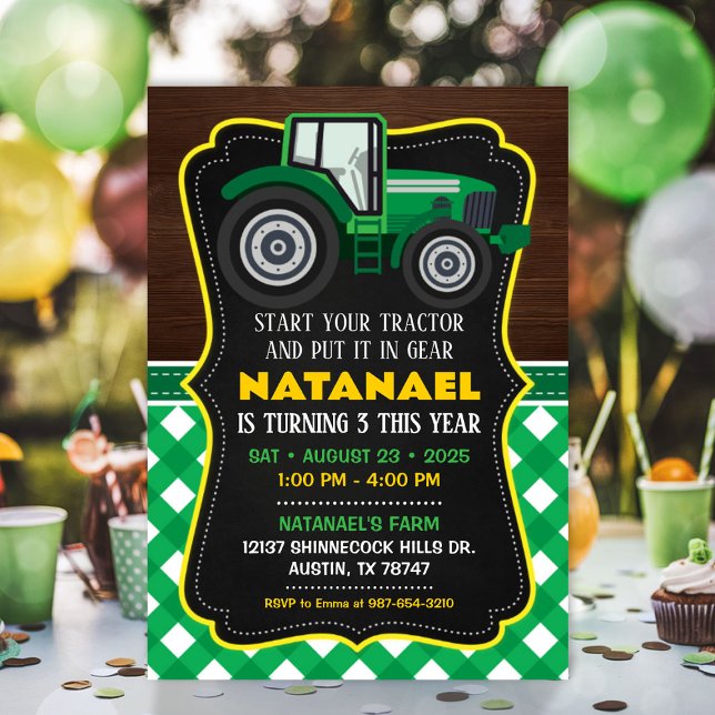 Tractor Invitation for Farm Birthday Party (Tractor Invitation for Farm Birthday Party)