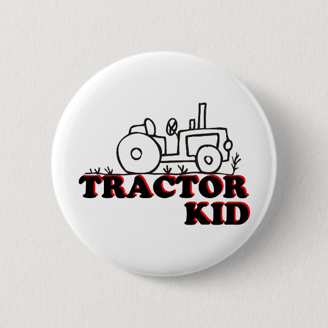 Tractor Kid 6 Cm Round Badge (Front)