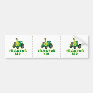 Tractor Kid, Green Bumper Sticker