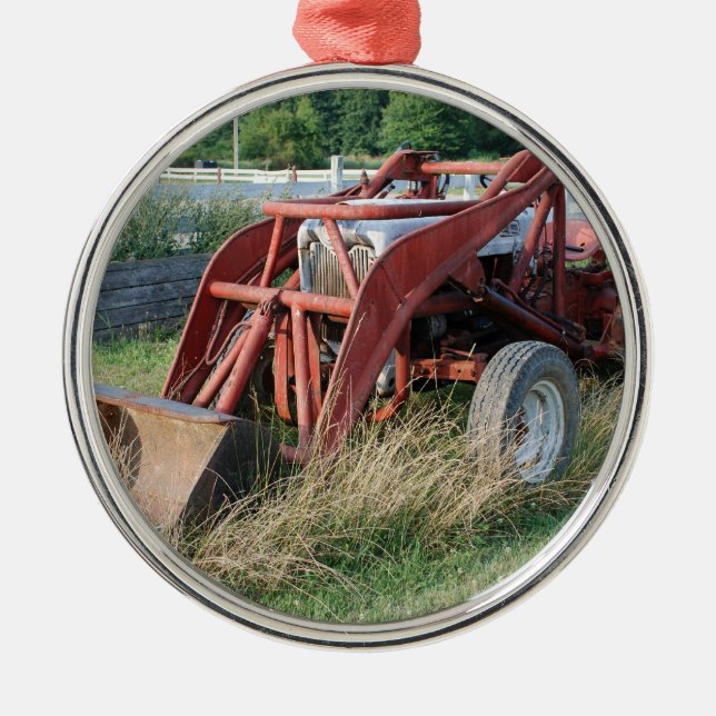 tractor metal tree decoration (Front)