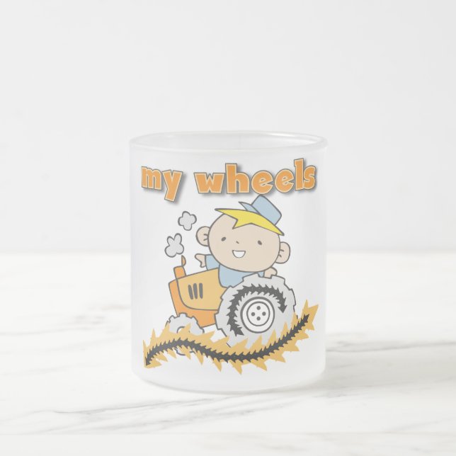 Tractor My Wheels Tshirts and Gifts Frosted Glass Coffee Mug (Center)