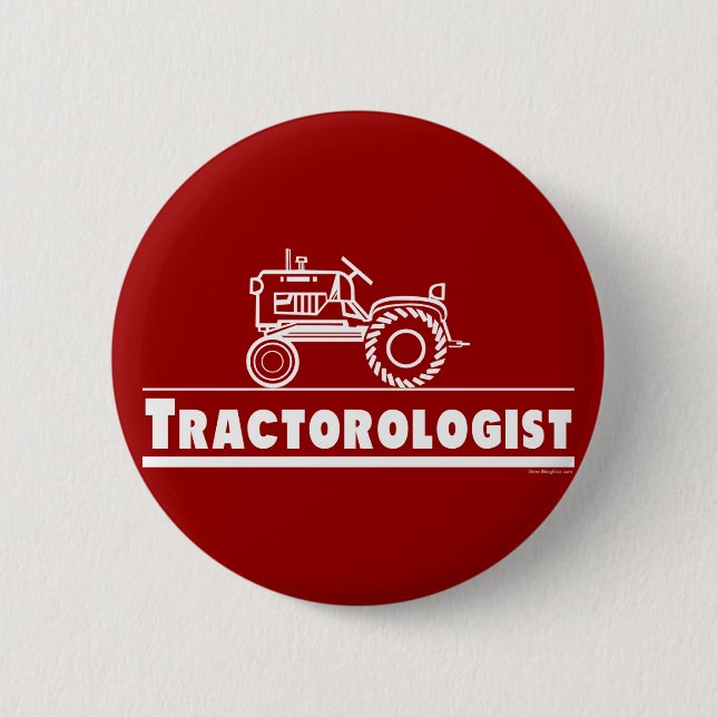 Tractor Ologist RED 6 Cm Round Badge (Front)