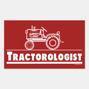 Tractor Ologist RED Rectangular Sticker