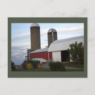 Tractor on Farm Postcard