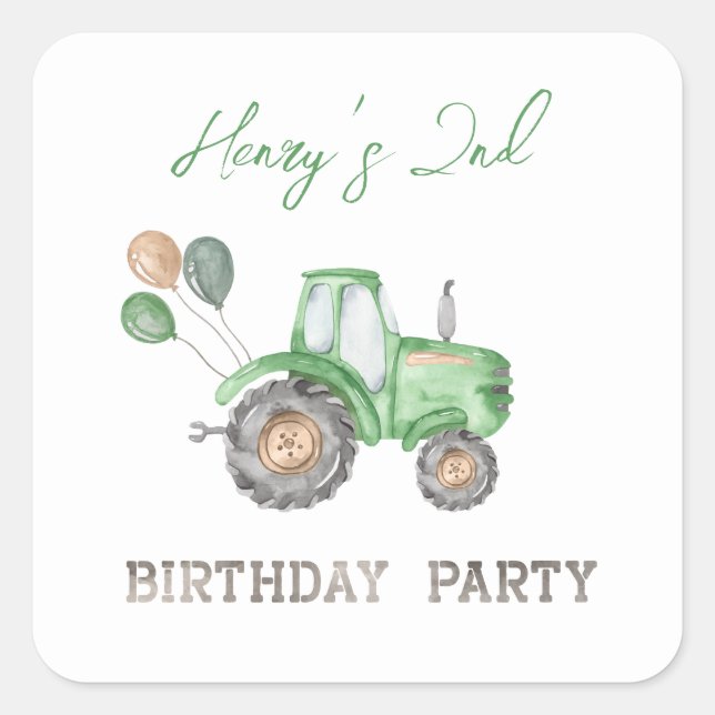 Tractor Party Stickers | Tractor Stickers (Front)
