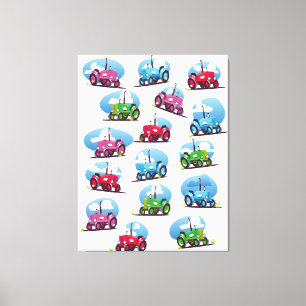 Tractor Pattern Canvas Print