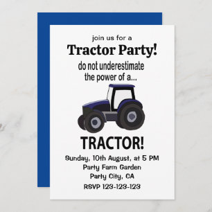 Tractor Power Tractor Invitation