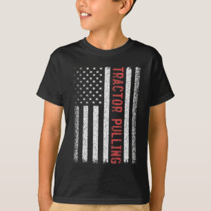 Tractor Pulling American Flag 4th of July Cool Nov T-Shirt