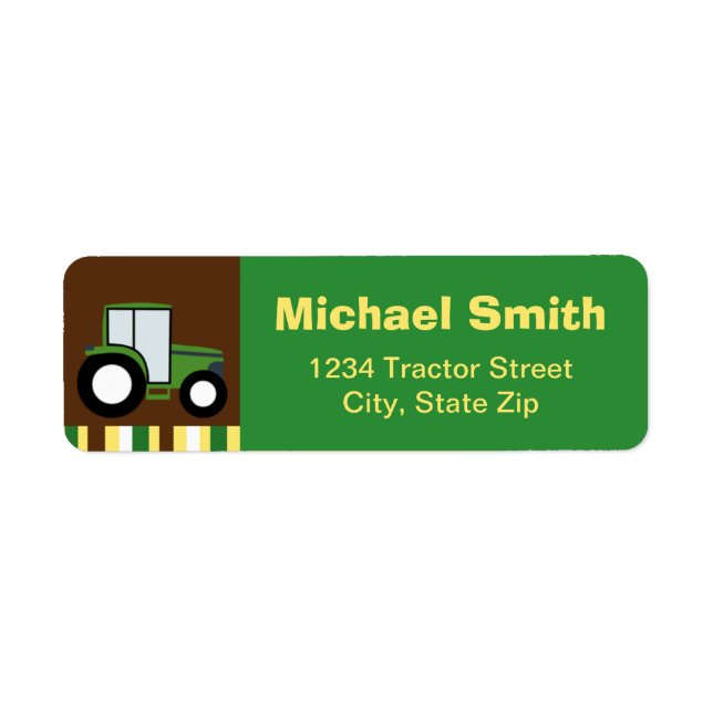 Tractor Return Address Label (Front)