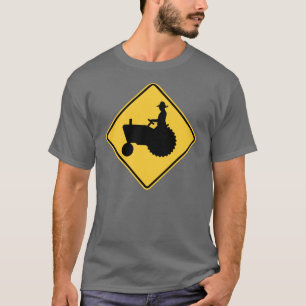 Tractor Road Sign Warning T-Shirt