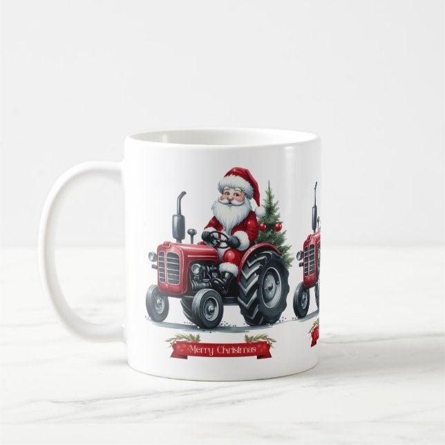 Tractor Santa Coffee Mug (Left)