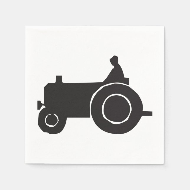 Tractor Silhouette Paper Napkins (Front)