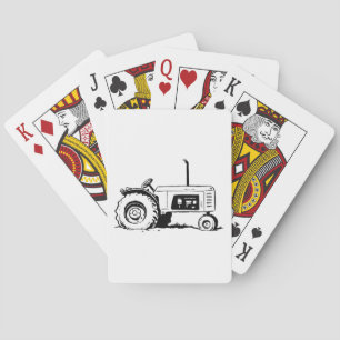 Tractor Sketch Playing Cards