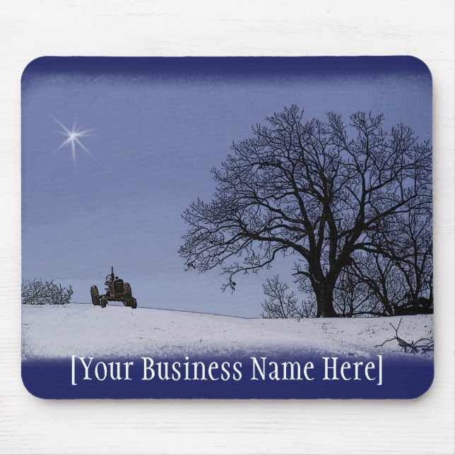 Tractor & Star Mousepad: Add Your Business Name Mouse Pad (Front)