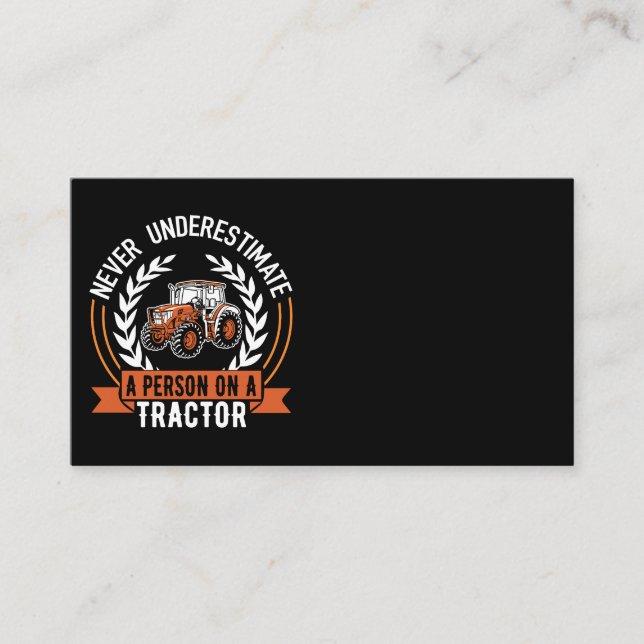 Tractor Text Saying Business Cards (Front)