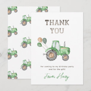 Tractor Thank You Card Tractor Thank you
