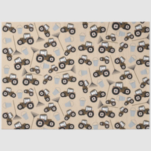 Tractor Truck Pattern Farm Equipment  Tissue Paper