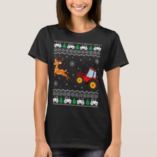 Tractor Ugly Christmas Tree Holiday Funny Xmas Boy T-Shirt