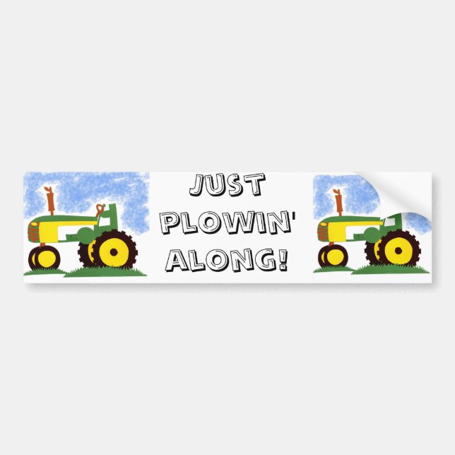 Tractor under Blue Sky Bumper Sticker (Front)