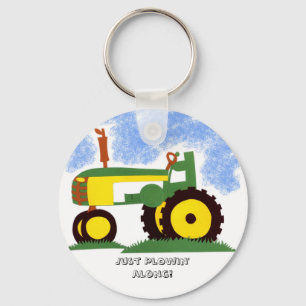 Tractor under Blue Sky Key Ring