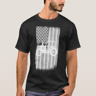 Tractor USA Flag Farmer Farm Vehicle Outfit Farm T-Shirt