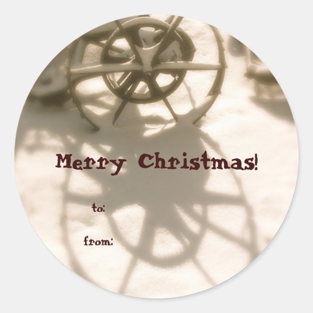 Tractor Wheel Christmas Gift Tag (Front)