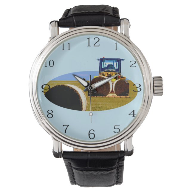 Tractor With Hay Bales Oil Paint,  Watch (Front)
