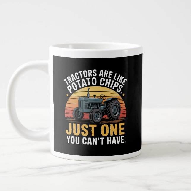 Tractors Are Like Potato Chips Large Coffee Mug (Left)