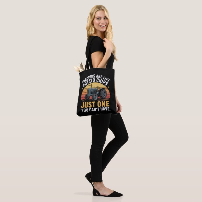 Tractors Are Like Potato Chips Tote Bag (On Model)
