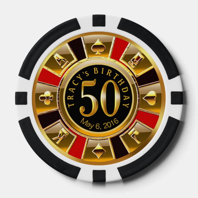 Tracy Bonne Chance Vegas Casino Chip Red & Black (Front)