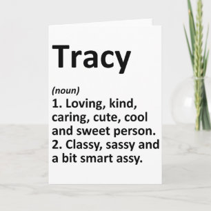 Tracy Definition Personalized Name Funny Birthday Card