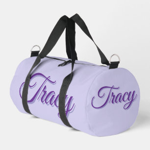 Tracy Girls Name In Purple, Duffle Bag