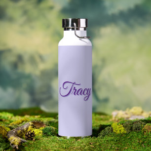 Tracy Girls Name In Purple, Water Bottle