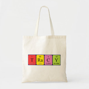 Tracy periodic table name tote bag