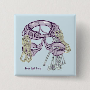 Trad climbing harness and equipment 15 cm square badge