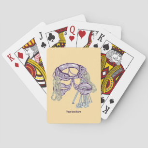 Trad climbing harness and equipment playing cards