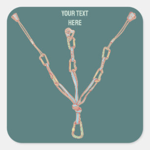 Trad rock climbing belay square sticker