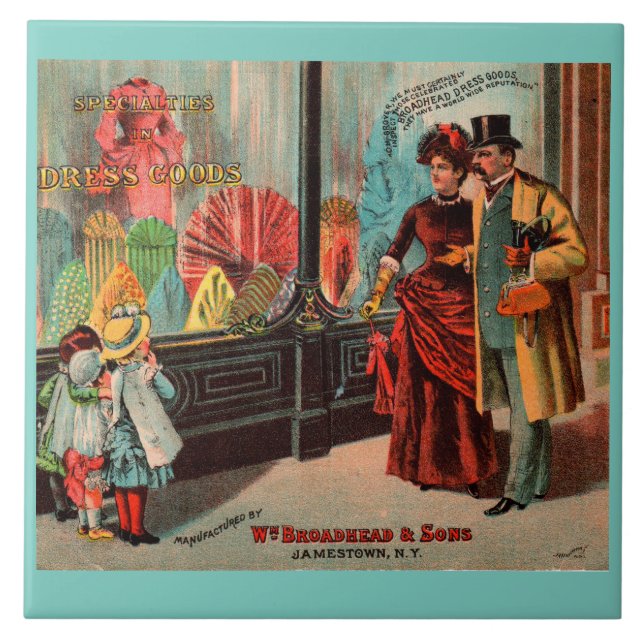 trade card William Broadhead & Sons dress goods Tile (Front)