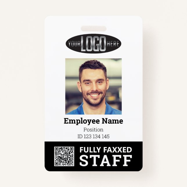 Trade Employee Photo ID and QR Code  Badge ID Badge (Front)