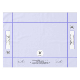Trade Show Lavender 52 x 70 QR Code Stripes Tablecloth