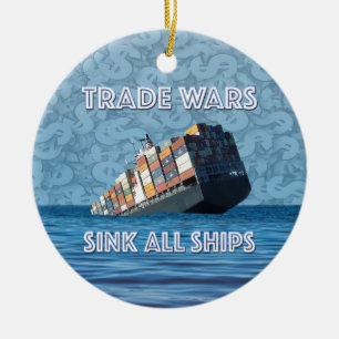 Trade Wars Sink All Ships Ceramic Tree Decoration