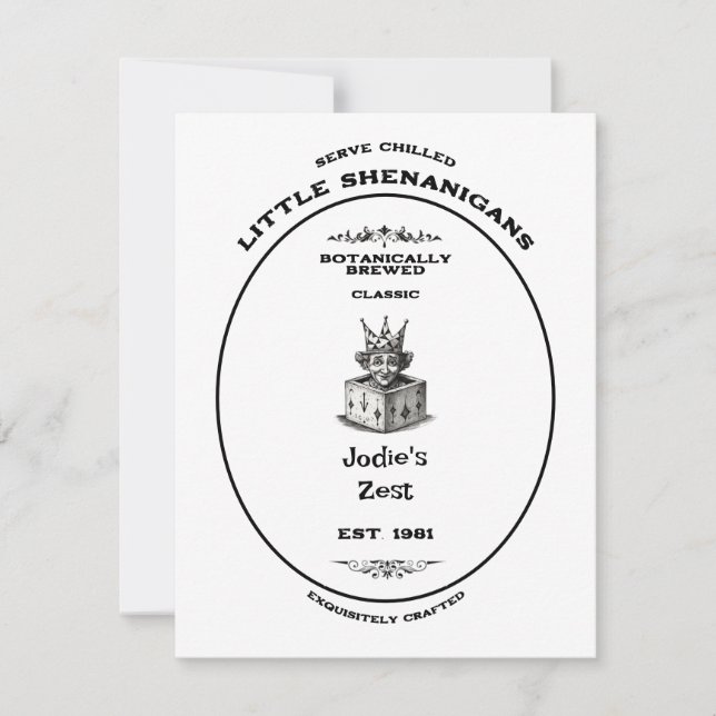 Trademark, little shenanigans, customisable card (Front)