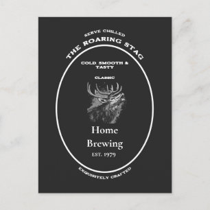 Trademark, the roaring stag, customisable postcard
