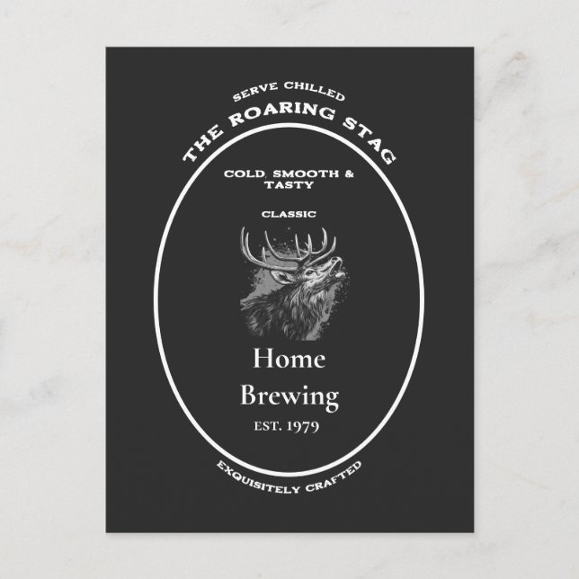 Trademark, the roaring stag, customisable postcard (Front)