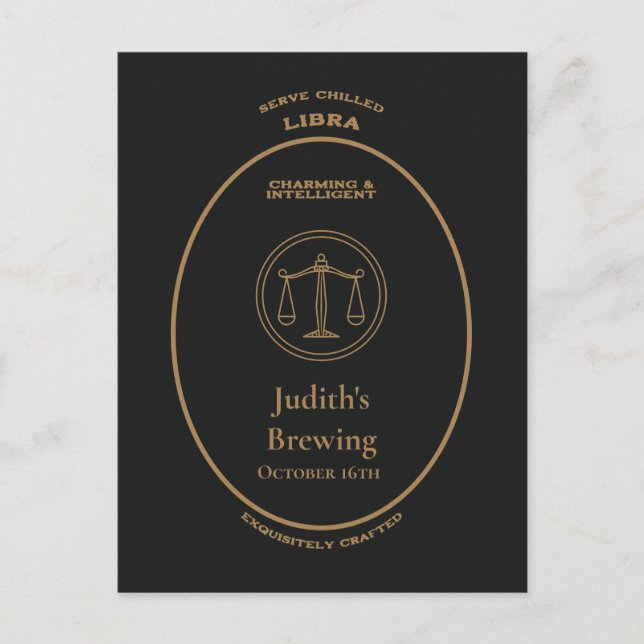 Trademark, Zodiac Signs, Libra customisable  Postcard (Front)