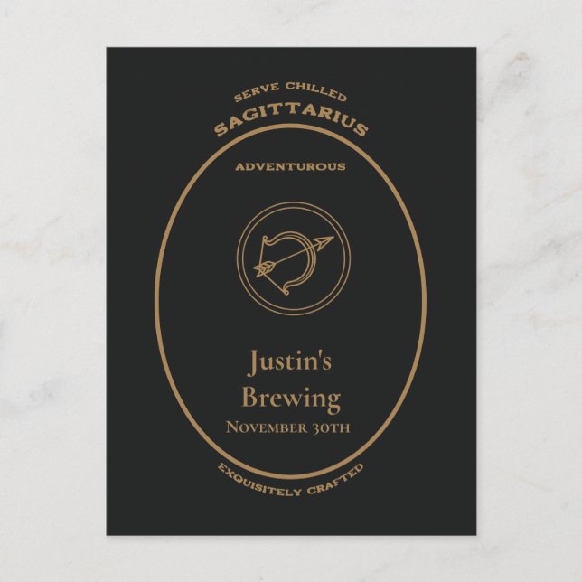 Trademark, Zodiac Signs, Sagittarius customisable Postcard (Front)