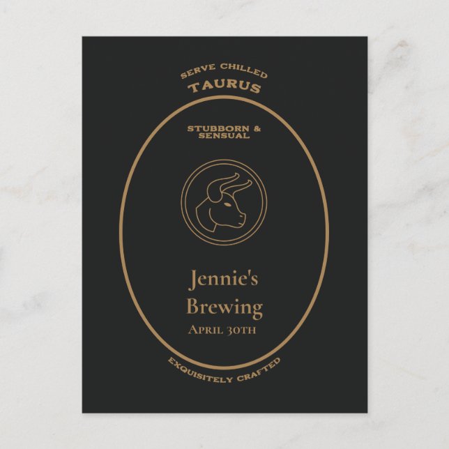 Trademark, Zodiac Signs, Taurus customisable  Postcard (Front)