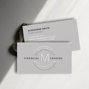Trader Dealer Faux Embossed Monogram Professional Business Card
