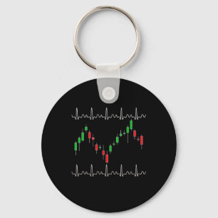 Trader Heartbeat Pulse Crypto Key Ring