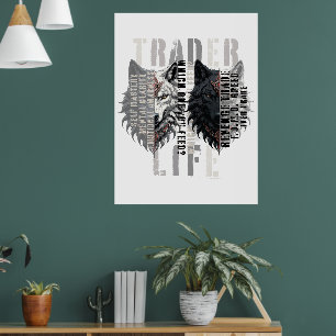 Trader life Wolf Both sides Poster